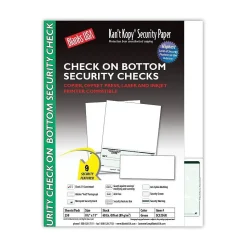Kan't Kopy Security & Carbon<® Blank/USA® 8 1/2" x 11" 60 lbs. Security Check on Bottom Paper, Void Green, 250/Pack