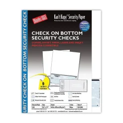 Kan't Kopy Security & Carbon<® Blank/USA® 8 1/2" x 11" 60 lbs. Security Check on Bottom Paper, Void Blue, 250/Pack