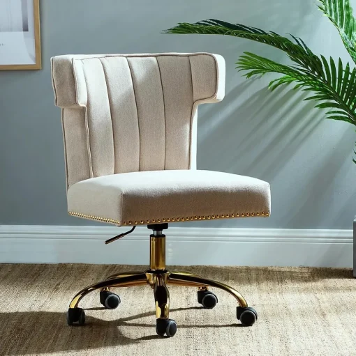 Karat Home Office Chairs<Armless Polyester Swivel Task Chair, Tan (OFM0001-TAN)