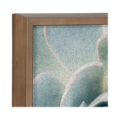 Kate & Laurel Bulletin<F2 Images Succulent 7 Cork Bulletin Board, Gold Frame, 1' x 1' (222048)