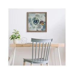 Kate & Laurel Bulletin<F2 Images Succulent 7 Cork Bulletin Board, Gold Frame, 1' x 1' (222048)