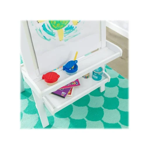 KidKraft Dry Erase<Deluxe Dry/Wet Erase Easel, 48", White Wood (62040)