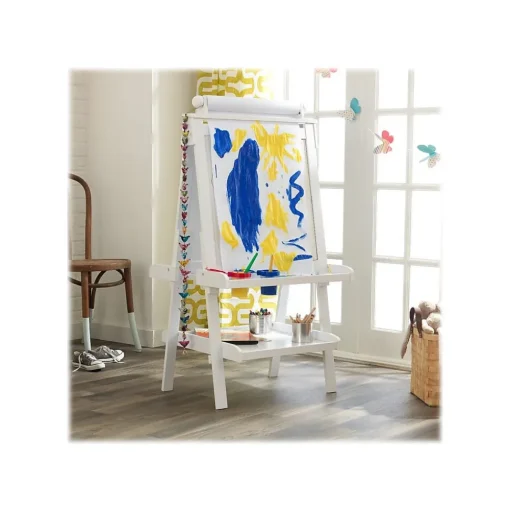 KidKraft Dry Erase<Deluxe Dry/Wet Erase Easel, 48", White Wood (62040)