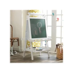 KidKraft Dry Erase<Deluxe Dry/Wet Erase Easel, 48", White Wood (62040)