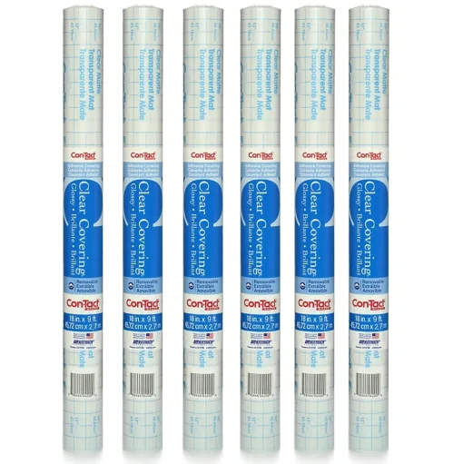 Kittrich Shelving<Con-Tact 18" x 9' Vinyl Adhesive, Glossy, Clear, 6 Rolls (KIT09FC9D73-6)