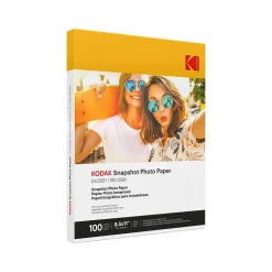 Kodak Photo Paper<Snapshot Glossy Photo Paper, 8.5" x 11", 100 Sheets/Pack (41302)