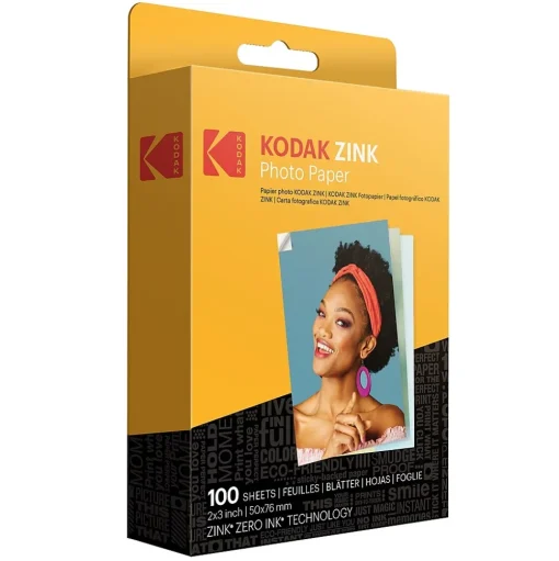 Kodak Photo Paper<Zink Premium Photo Paper, 2" x 3", 100 Sheets/Pack (RODZ2X3100)
