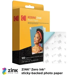 Kodak Photo Paper<Zink Premium Photo Paper, 2" x 3", 100 Sheets/Pack (RODZ2X3100)