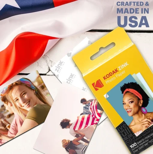 Kodak Photo Paper<Zink Premium Photo Paper, 2" x 3", 100 Sheets/Pack (RODZ2X3100)