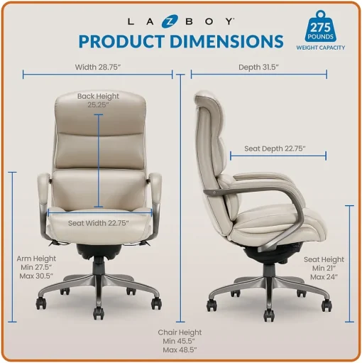La-Z-Boy Ergonomic Chairs<Aberdeen Bonded Leather Executive Chair, (LF51122)