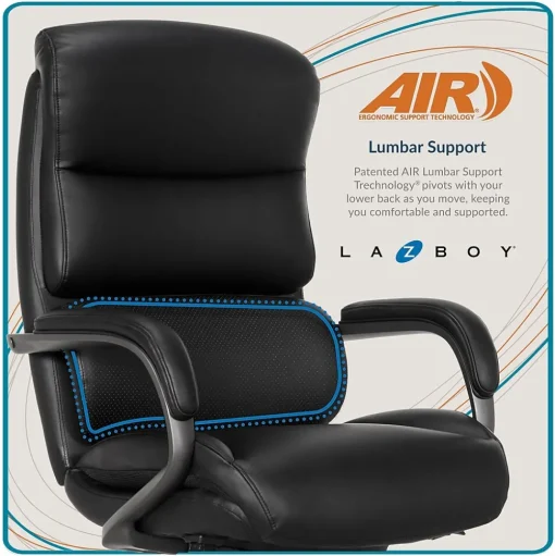 La-Z-Boy Office Chairs<Aberdeen Bonded Leather Computer and Desk Chair, Black (51545-BLK)