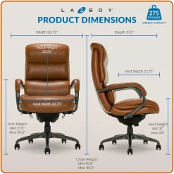 La-Z-Boy Ergonomic Chairs<Aberdeen Ergonomic Bonded Leather Swivel Computer and Desk Chair, (51545-CAM)