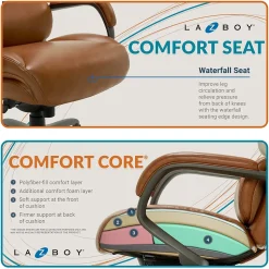 La-Z-Boy Ergonomic Chairs<Aberdeen Ergonomic Bonded Leather Swivel Computer and Desk Chair, (51545-CAM)