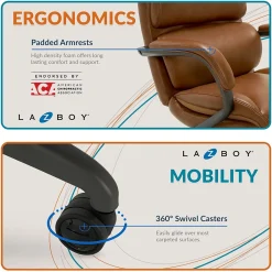 La-Z-Boy Ergonomic Chairs<Aberdeen Ergonomic Bonded Leather Swivel Computer and Desk Chair, (51545-CAM)