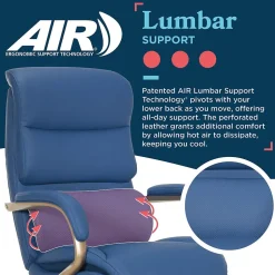 La-Z-Boy Office Chairs<Aberdeen Ergonomic Bonded Leather Swivel Executive Chair, Blue (51545-BLU)