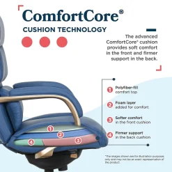La-Z-Boy Office Chairs<Aberdeen Ergonomic Bonded Leather Swivel Executive Chair, Blue (51545-BLU)