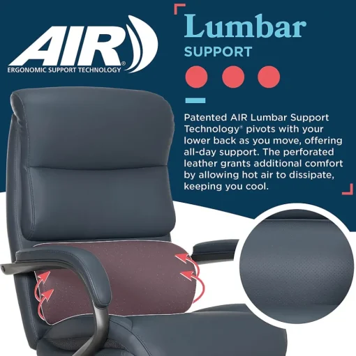 La-Z-Boy Office Chairs<Aberdeen Ergonomic Bonded Leather Swivel Executive Chair, Dark Blue (51545-DBLU)