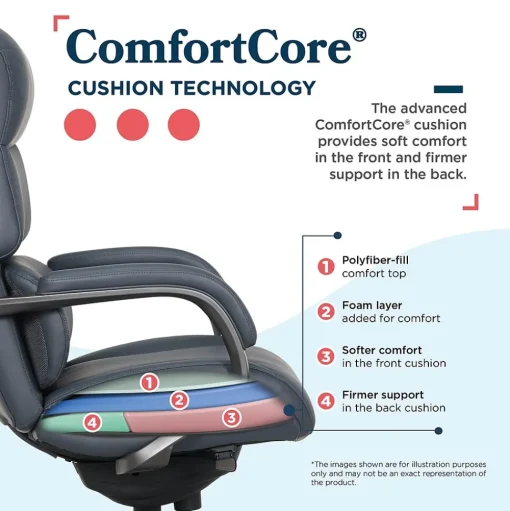 La-Z-Boy Office Chairs<Aberdeen Ergonomic Bonded Leather Swivel Executive Chair, Dark Blue (51545-DBLU)