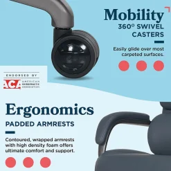 La-Z-Boy Office Chairs<Aberdeen Ergonomic Bonded Leather Swivel Executive Chair, Dark Blue (51545-DBLU)