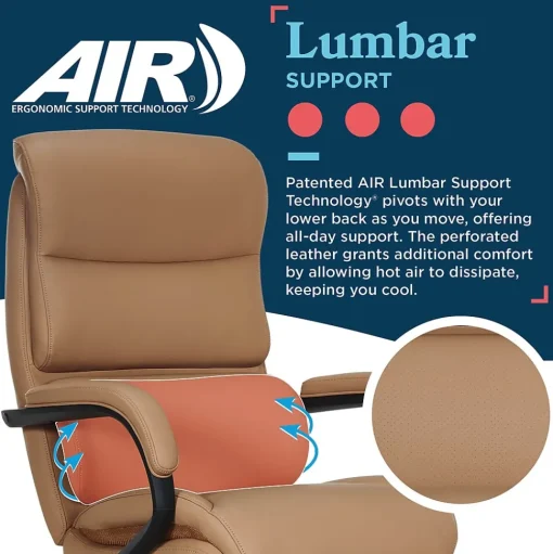La-Z-Boy Office Chairs<Aberdeen Ergonomic Bonded Leather Swivel Executive Chair, Tan (51545-TAN)