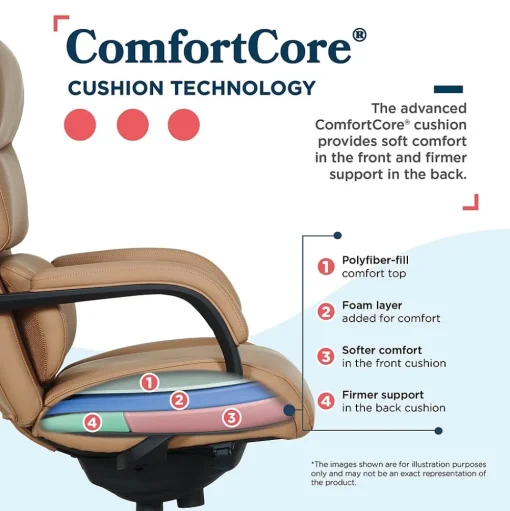 La-Z-Boy Office Chairs<Aberdeen Ergonomic Bonded Leather Swivel Executive Chair, Tan (51545-TAN)