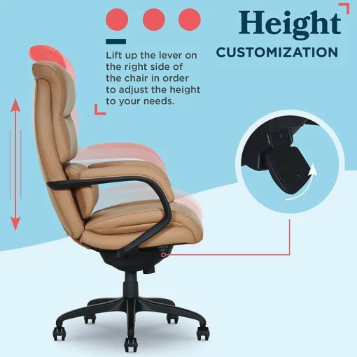 La-Z-Boy Office Chairs<Aberdeen Ergonomic Bonded Leather Swivel Executive Chair, Tan (51545-TAN)