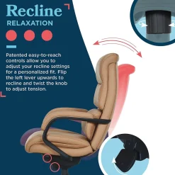 La-Z-Boy Office Chairs<Aberdeen Ergonomic Bonded Leather Swivel Executive Chair, Tan (51545-TAN)