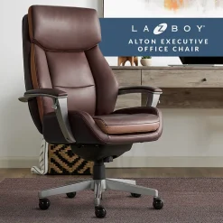 La-Z-Boy Ergonomic Chairs<Alton Ergonomic Bonded Leather Swivel Executive Chair, (51544-BRN)