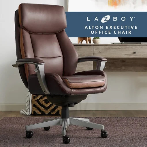 La-Z-Boy Ergonomic Chairs<Alton Ergonomic Bonded Leather Swivel Executive Chair, (51544-BRN)
