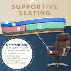 La-Z-Boy Ergonomic Chairs<Alton Ergonomic Bonded Leather Swivel Executive Chair, (51544-BRN)