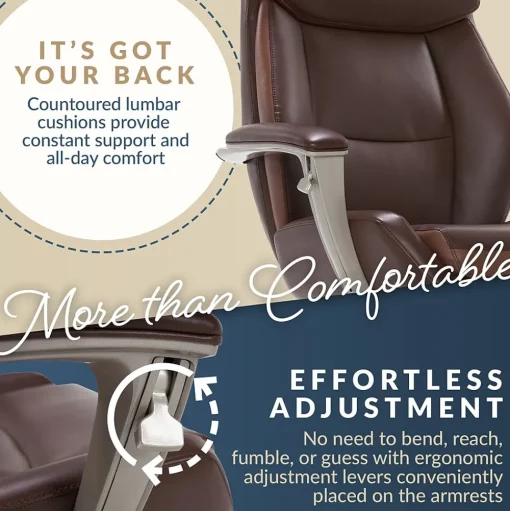 La-Z-Boy Ergonomic Chairs<Alton Ergonomic Bonded Leather Swivel Executive Chair, (51544-BRN)
