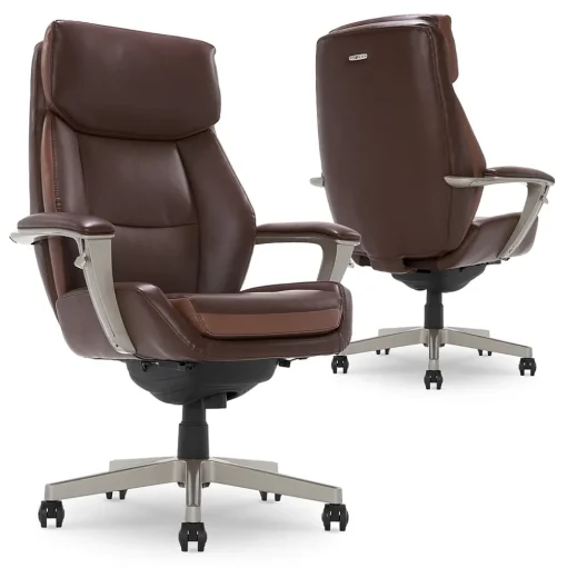 La-Z-Boy Ergonomic Chairs<Alton Ergonomic Bonded Leather Swivel Executive Chair, (51544-BRN)