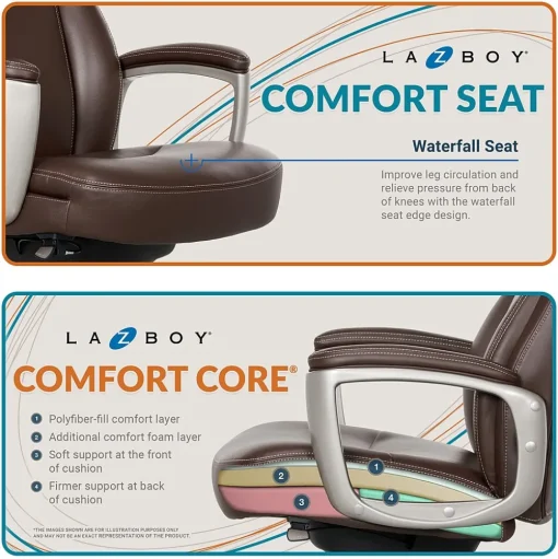 La-Z-Boy Ergonomic Chairs<Arcadian Bonded Leather Executive Chair, (60008)