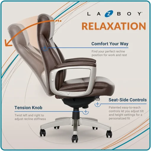 La-Z-Boy Ergonomic Chairs<Arcadian Bonded Leather Executive Chair, (60008)