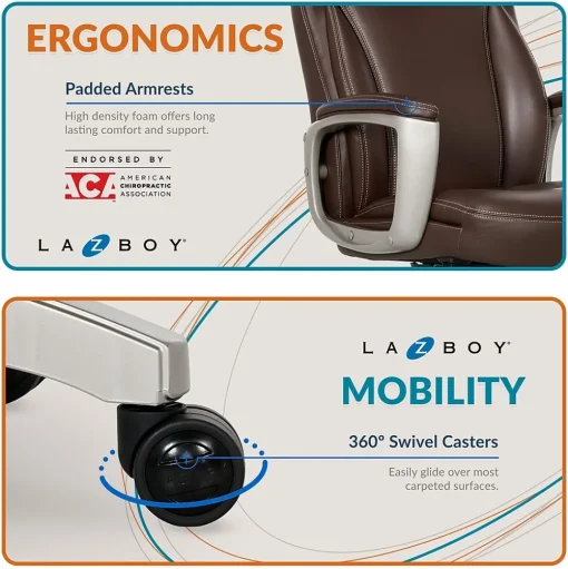 La-Z-Boy Ergonomic Chairs<Arcadian Bonded Leather Executive Chair, (60008)