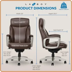 La-Z-Boy Ergonomic Chairs<Arcadian Bonded Leather Executive Chair, (60008)