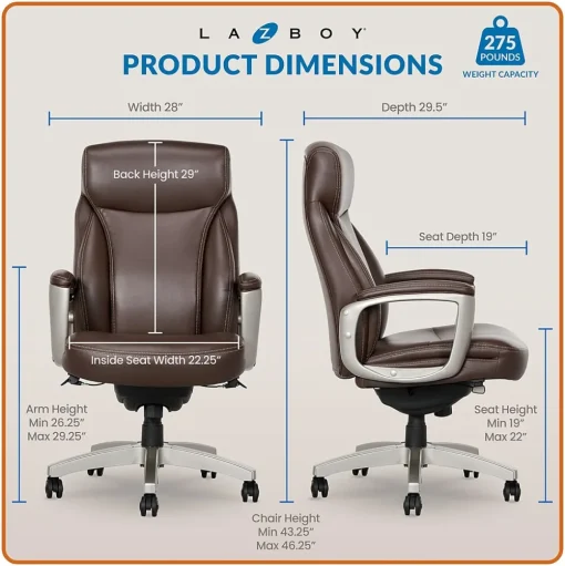 La-Z-Boy Ergonomic Chairs<Arcadian Bonded Leather Executive Chair, (60008)
