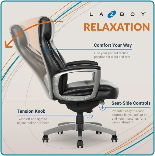 La-Z-Boy Ergonomic Chairs<Arcadian Bonded Leather Executive Chair, (60009)