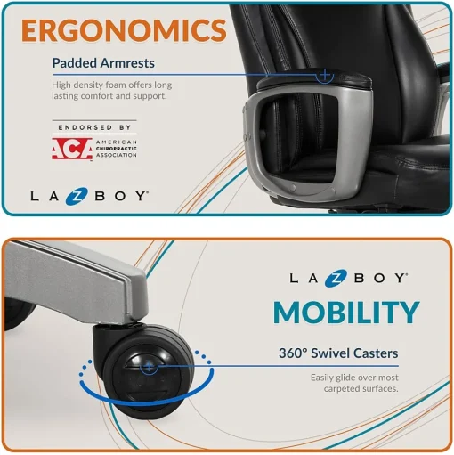 La-Z-Boy Ergonomic Chairs<Arcadian Bonded Leather Executive Chair, (60009)