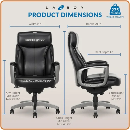 La-Z-Boy Ergonomic Chairs<Arcadian Bonded Leather Executive Chair, (60009)