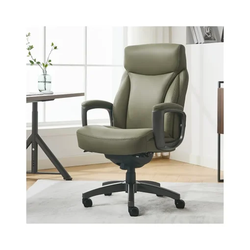 La-Z-Boy Office Chairs<Arcadian Ergonomic Bonded Leather Swivel Executive Chair, Olive (60008-OLV)