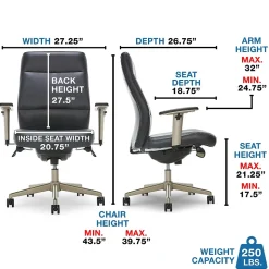 La-Z-Boy Office Chairs<Baylor Ergonomic Faux Leather Swivel Executive Chair, Black (CHR10085B)