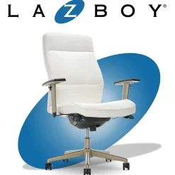 La-Z-Boy Office Chairs<Baylor Ergonomic Faux Leather Swivel Executive Chair, White (CHR10085A)
