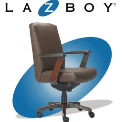 La-Z-Boy Office Chairs<Bennett Ergonomic Faux Leather Swivel Executive Chair, Brown (CHR10082C)