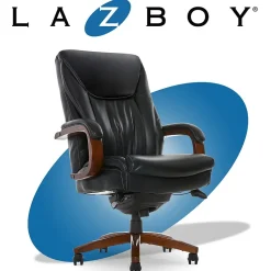 La-Z-Boy Office Chairs<Big & Tall Edmonton Ergonomic Bonded Leather Swivel Executive Chair, Black (45764A)