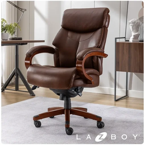 La-Z-Boy Ergonomic Chairs<Bradley Bonded Leather Executive Chair, Roasted Chestnut (44762)