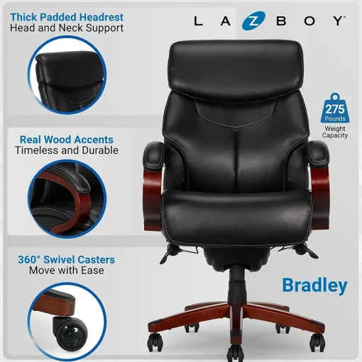La-Z-Boy Ergonomic Chairs<Bradley Bonded Leather Executive Chair, (46089-CC)
