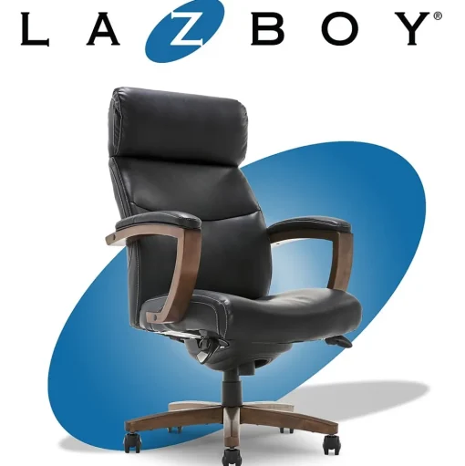 La-Z-Boy Office Chairs<Greyson Ergonomic Bonded Leather Swivel Executive Chair, Black (CHR10086B)