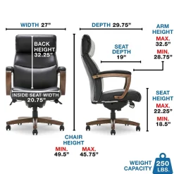La-Z-Boy Office Chairs<Greyson Ergonomic Bonded Leather Swivel Executive Chair, Black (CHR10086B)