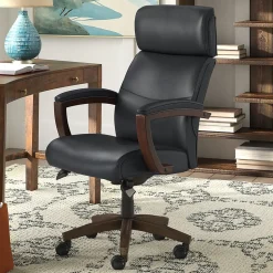 La-Z-Boy Office Chairs<Greyson Ergonomic Bonded Leather Swivel Executive Chair, Black (CHR10086B)